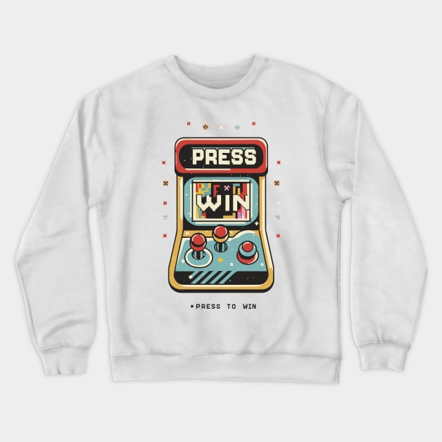 Press To win Funny humorous Gaming Crewneck Sweatshirt by XYDstore